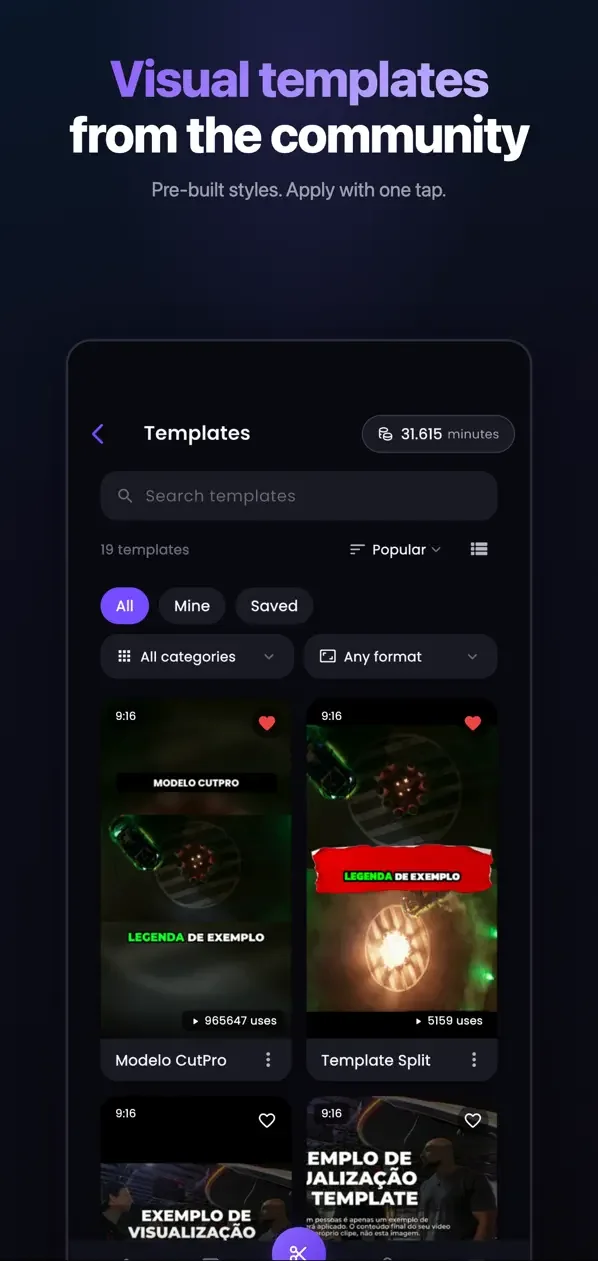 Subtitle templates and visual styles