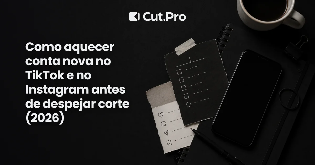 Como aquecer conta nova no TikTok e no Instagram antes de despejar corte (2026)