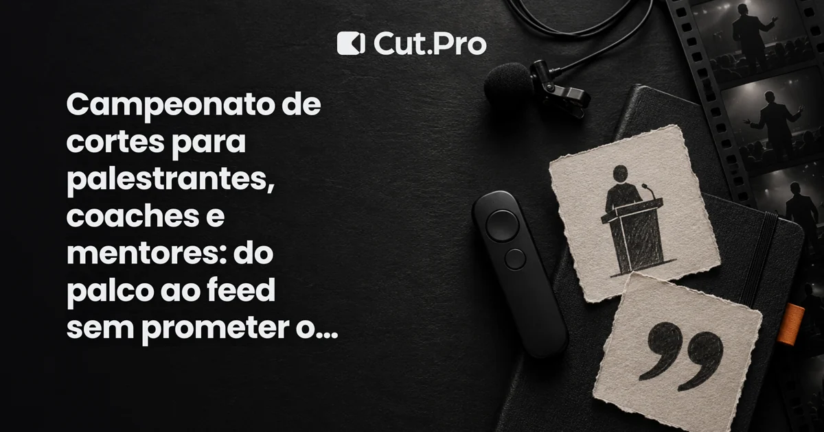 Campeonato de cortes para palestrantes, coaches e mentores: do palco ao feed sem prometer o que não entrega