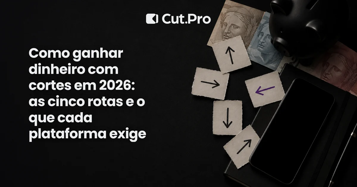 Como ganhar dinheiro com cortes em 2026: as cinco rotas e o que cada plataforma exige