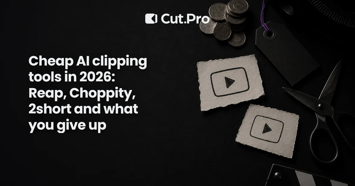 Cheap AI clipping tools in 2026: Reap, Choppity, 2short and what you give up