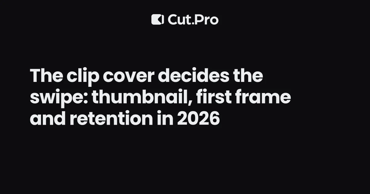 The clip cover decides the swipe: thumbnail, first frame and retention in 2026