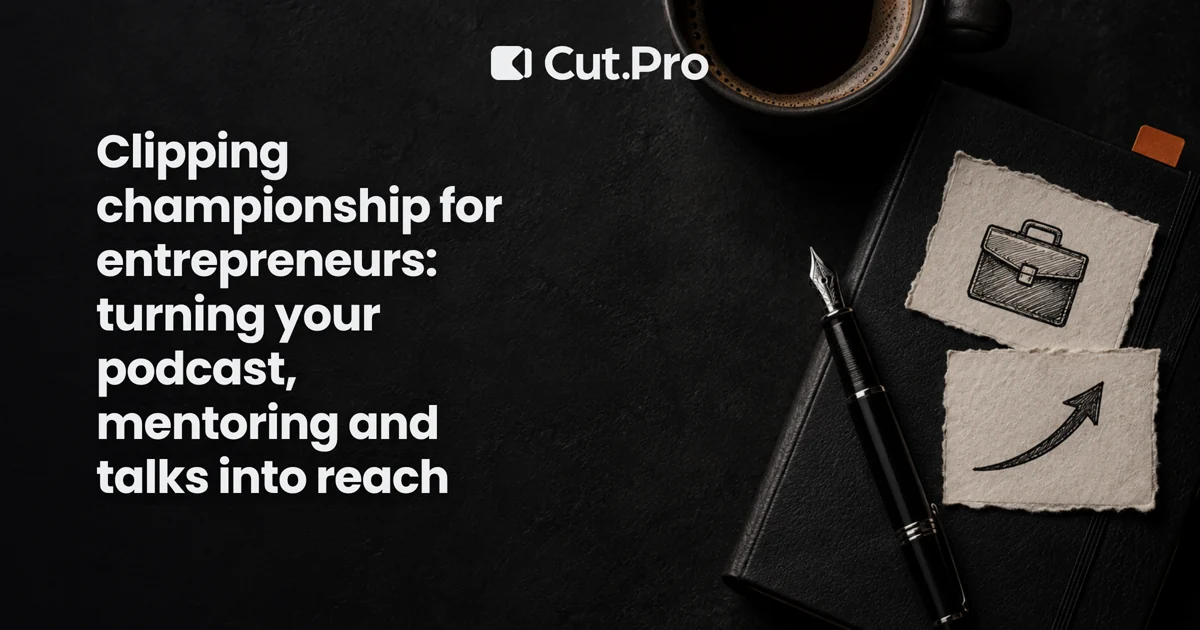Clipping championship for entrepreneurs: turning your podcast, mentoring and talks into reach