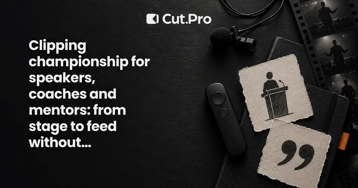 Clipping championship for speakers, coaches and mentors: from stage to feed without promising what you cannot deliver