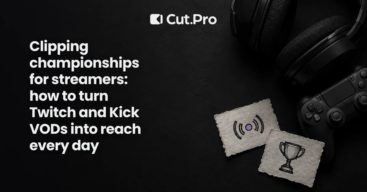 Clipping championships for streamers: how to turn Twitch and Kick VODs into reach every day