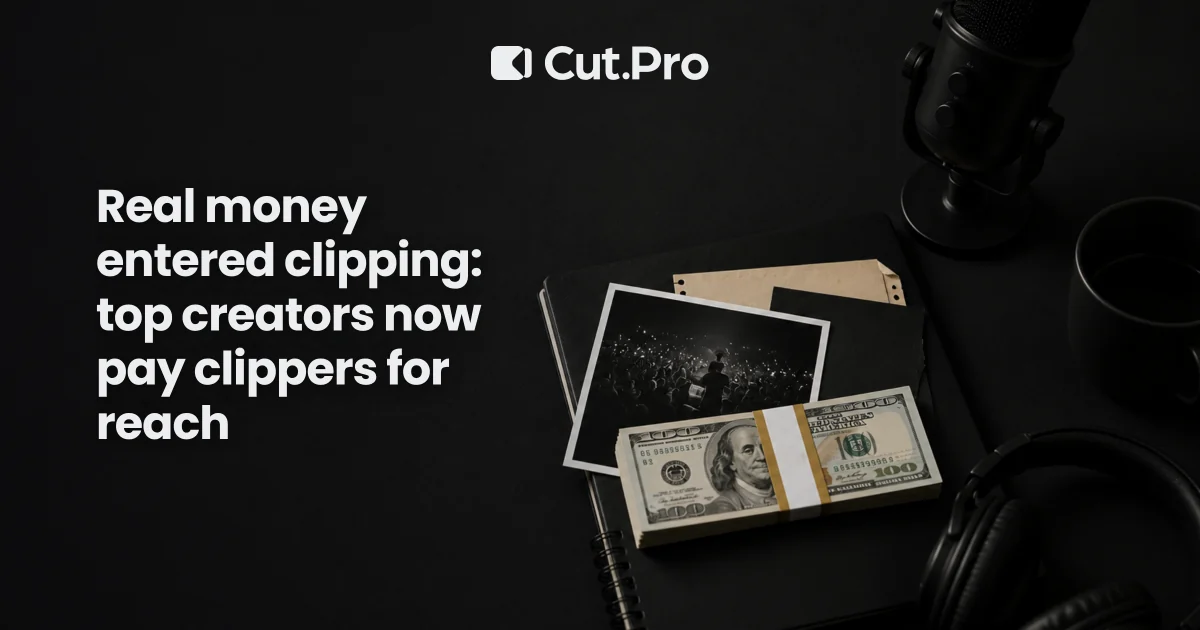 Real money entered clipping: top creators now pay clippers for reach