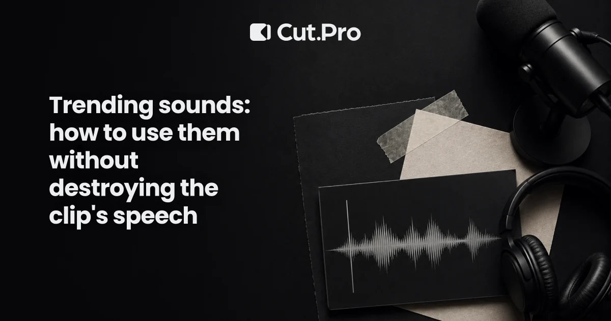 Trending sounds: how to use them without destroying the clip's speech