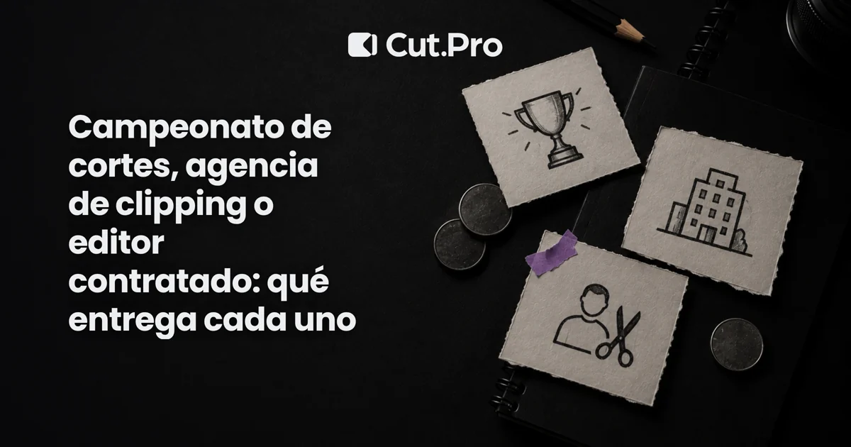 Campeonato de cortes, agencia de clipping o editor contratado: qué entrega cada uno