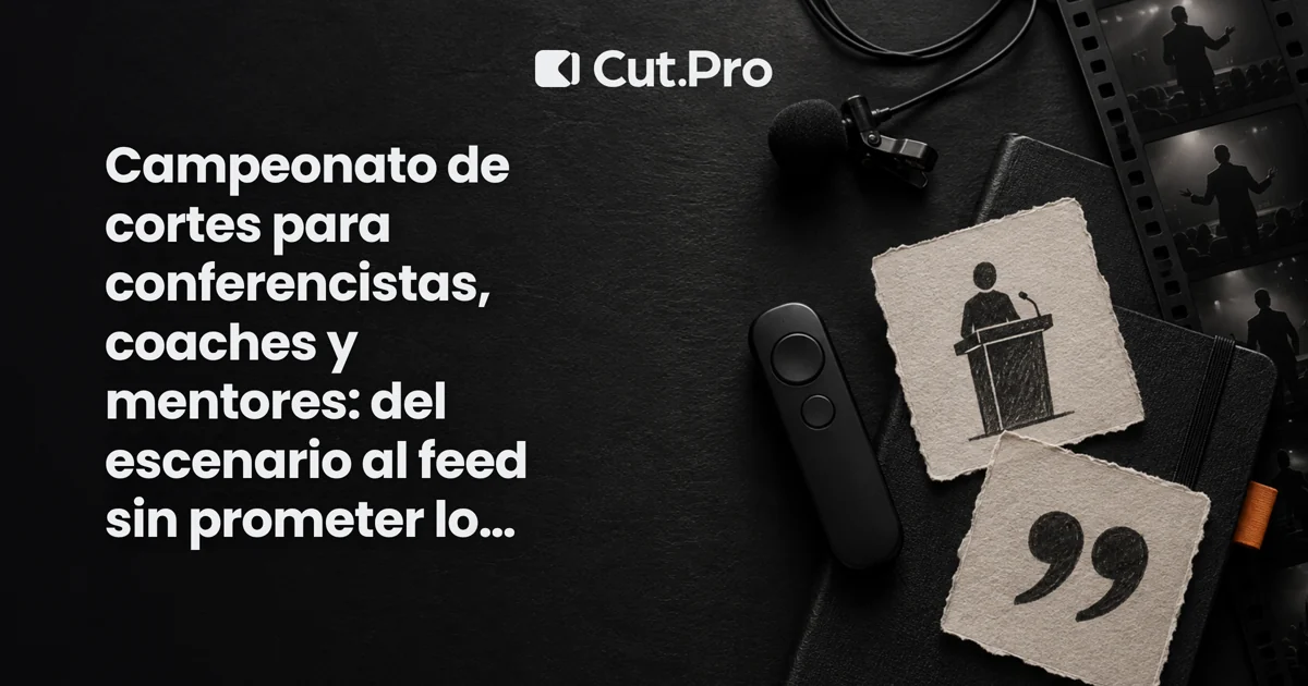 Campeonato de cortes para conferencistas, coaches y mentores: del escenario al feed sin prometer lo que no cumples