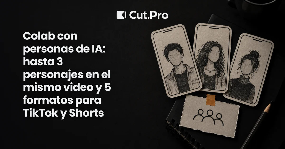 Colab con personas de IA: hasta 3 personajes en el mismo video y 5 formatos para TikTok y Shorts