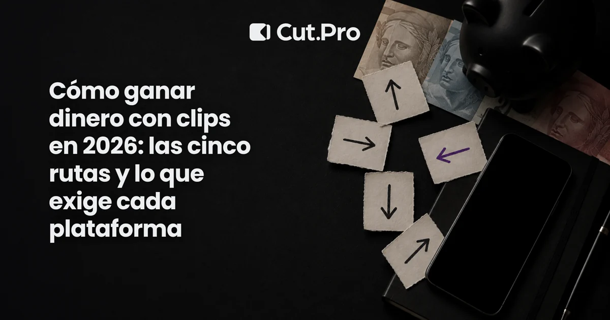 Cómo ganar dinero con clips en 2026: las cinco rutas y lo que exige cada plataforma