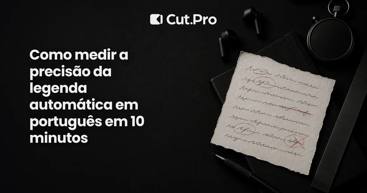 Como medir a precisão da legenda automática em português em 10 minutos