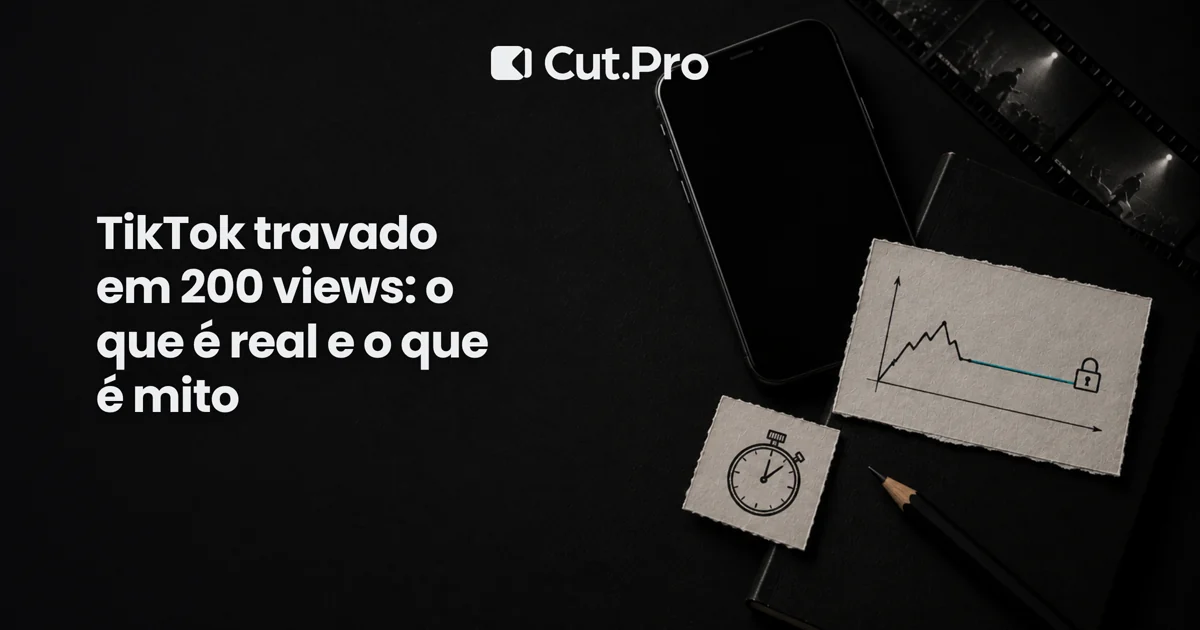 TikTok travado em 200 views: o que é real e o que é mito