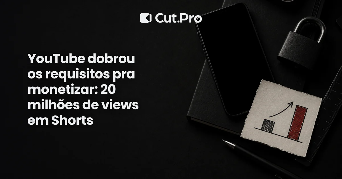 YouTube dobrou os requisitos pra monetizar: 20 milhões de views em Shorts
